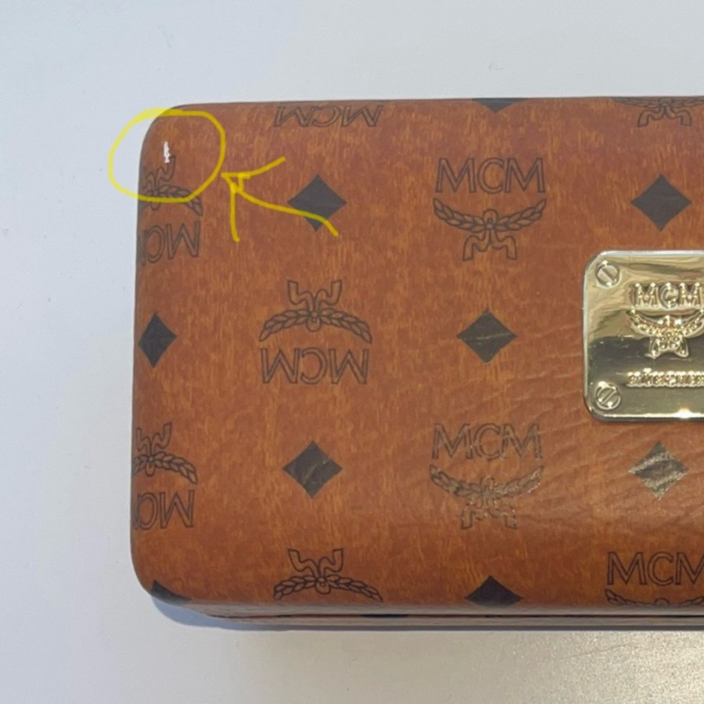 MCM Jumbo Hardshell Sunglasses Case in Cognac Visetos - Picture 9 of 9